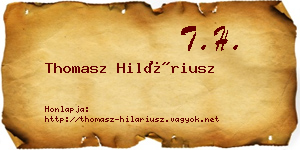 Thomasz Hiláriusz névjegykártya